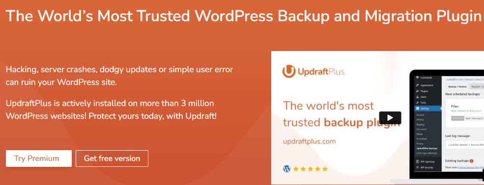 15 Best WordPress Backup Plugins to Secure and Protect Your Website 2 UpdraftPlus-About