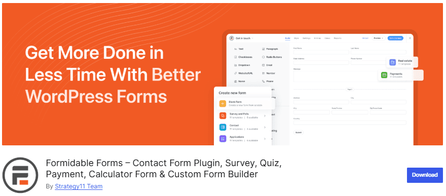 Formidable Forms WordPress plugin